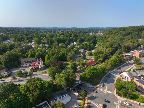 Belmont, MA aerial view