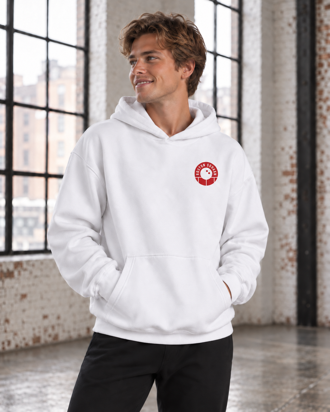 Men's Boston Squash hoodie, White